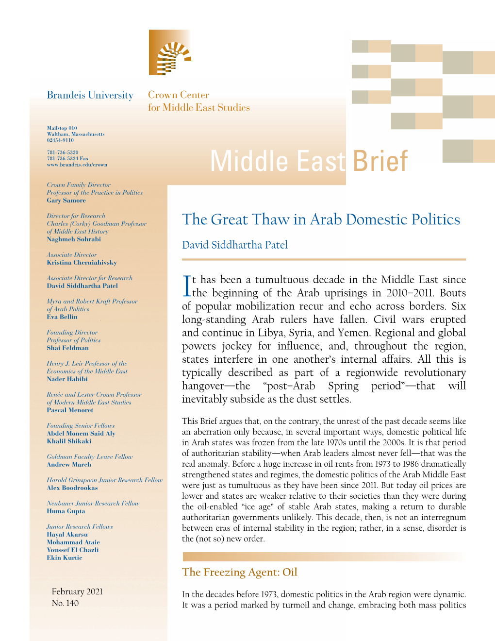 Read Middle East Brief 140 (Pdf)