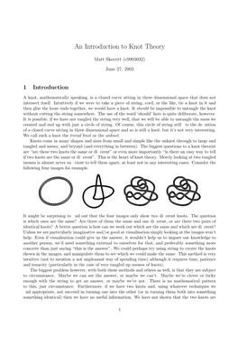 An Introduction to Knot Theory