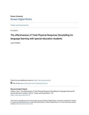 The Effectiveness of Total Physical Response Storytelling for Language Learning with Special Education Students