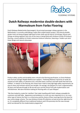 Dutch Railways Modernise Double-Deckers with Marmoleum from Forbo Flooring