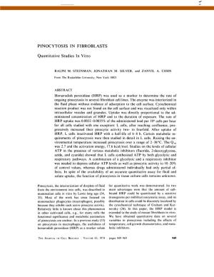 PINOCYTOSIS in FIBROBLASTS Quantitative Studies in Vitro