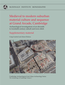 Medieval to Modern Suburban Material Culture and Sequence At