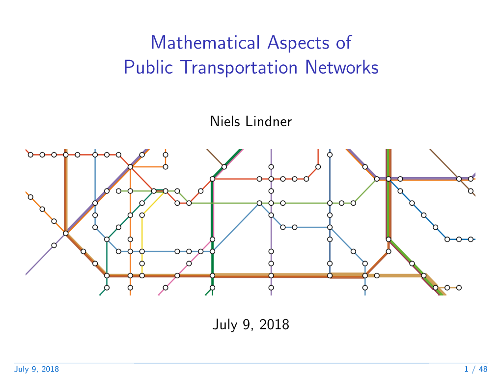 Mathematical Aspects of Public Transportation Networks