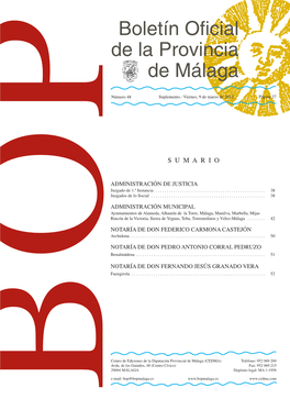 Boletín Oficial De La Provincia De Málaga