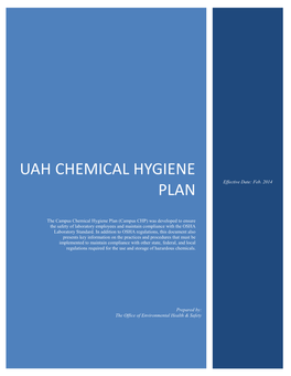 UAH Chemical Hygiene Plan