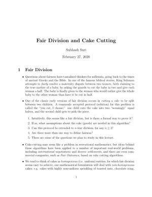 Fair Division and Cake Cutting