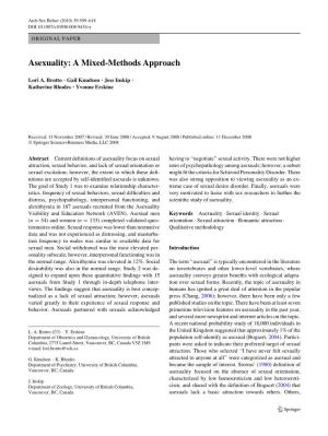 Asexuality: a Mixed-Methods Approach
