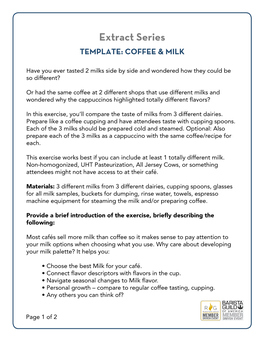 Extract Series TEMPLATE: COFFEE & MILK