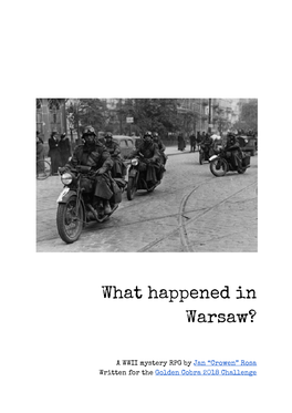 What Happened in Warsaw?