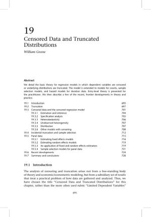 Censored Data and Truncated Distributions William Greene