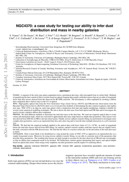 Arxiv:1505.03150V2 [Astro-Ph.GA] 1 Jun 2015 Describe These Geometries