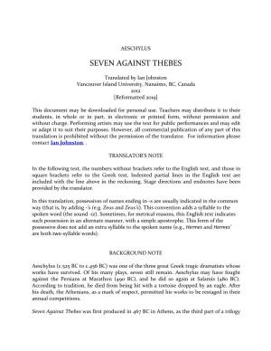Seven Against Thebes [PDF]