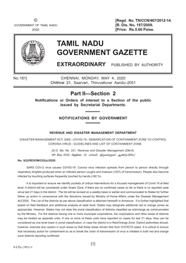 181] Chennai, MONDAY, May 4, 2020 Chithirai 21, Saarvari, Thiruvalluvar Aandu–2051