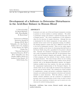 Development of a Software to Determine Disturbances in the Acid-Base Balance in Human Blood
