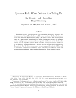 Systemic Risk: What Defaults Are Telling Us