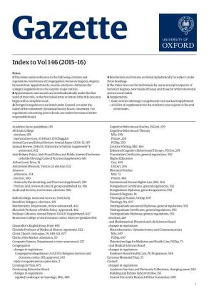 Index to Vol 146 (2015–16)