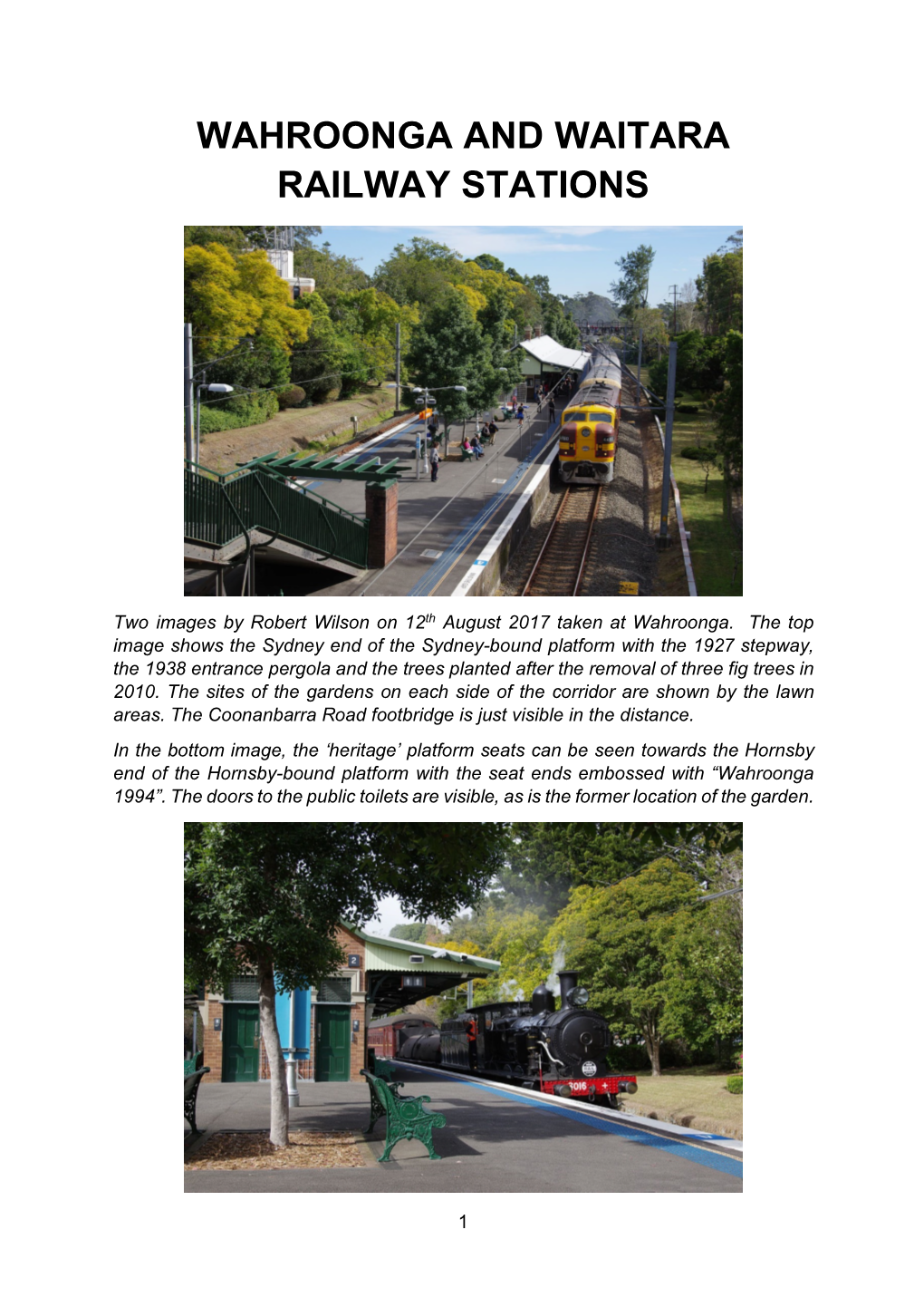 Wahroonga and Waitara Railway Stations