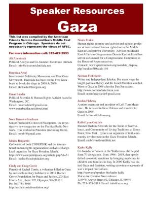 Gaza Speaker Resources.Pdf