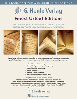 Finest Urtext Editions
