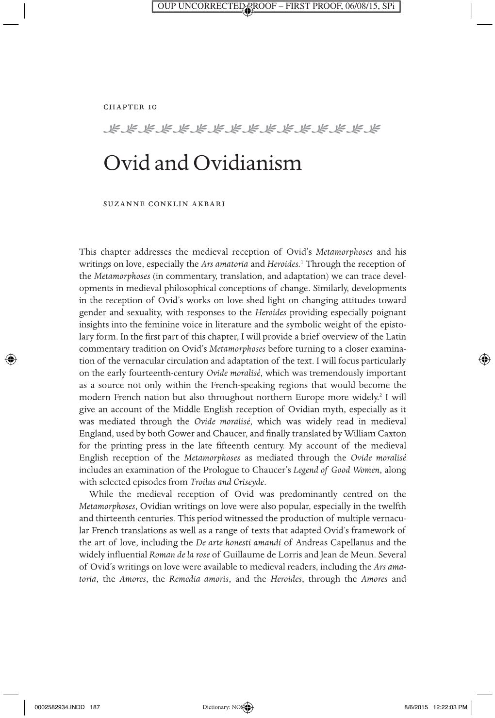 Ovid and Ovidianism