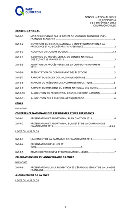Version Corrigee Proces-Verbal 9 Et 10 Fevrier 2013-Drummondville