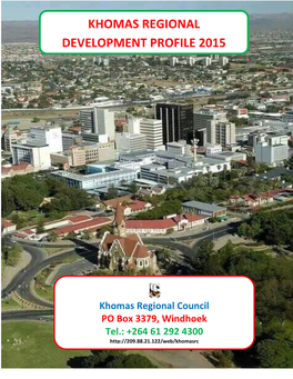 Khomas Regional Development Profile 2015
