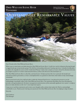 Outstandingly Remarkable Values, Obed Wild and Scenic River