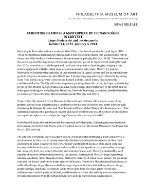 Leger and the City Press Release 6-18-13 AV Edits