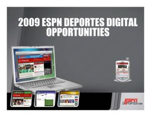 2009 ESPN DEPORTES DIGITAL OPPORTUNITIES Home Page Ad Treatments