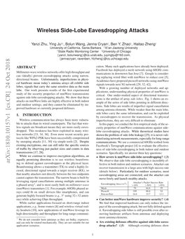 Wireless Side-Lobe Eavesdropping Attacks