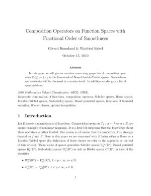 Composition Operators on Function Spaces with Fractional Order of Smoothness
