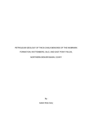Petroleum Geology of the B Chalk Benches of the Niobrara