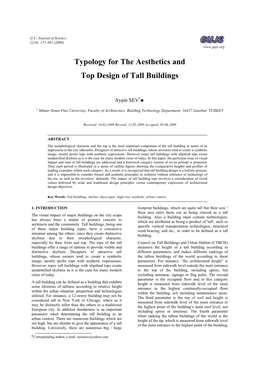 Typology for the Aesthetics and Top Design of Tall Buildings