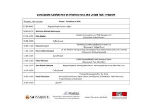 Swissquote Conference on Interest Rate and Credit Risk: Program