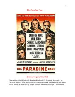 Hitchcock's the Paradine Case (1947)