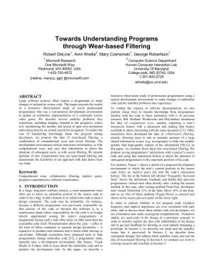 Towards Understanding Programs Through Wear-Based