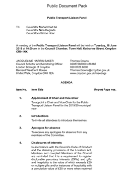 (Public Pack)Agenda Document for Public Transport Liaison Panel, 18