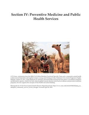 Section IV: Preventive Medicine and Public Health Services