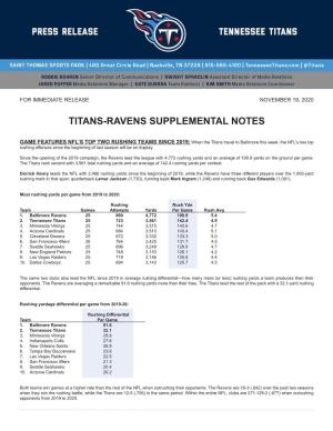 Titans-Ravens Supplemental Notes