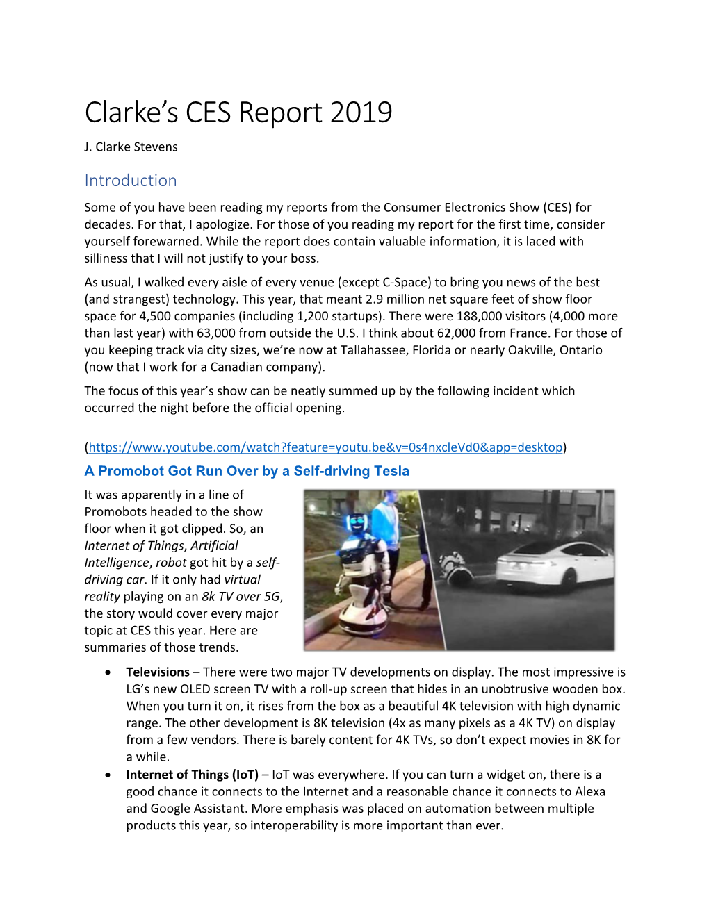 Clarke's CES Report 2019