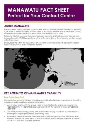 MANAWATU FACT SHEET Perfect for Your Contact Centre