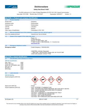 Dichlorosilane Safety Data Sheet