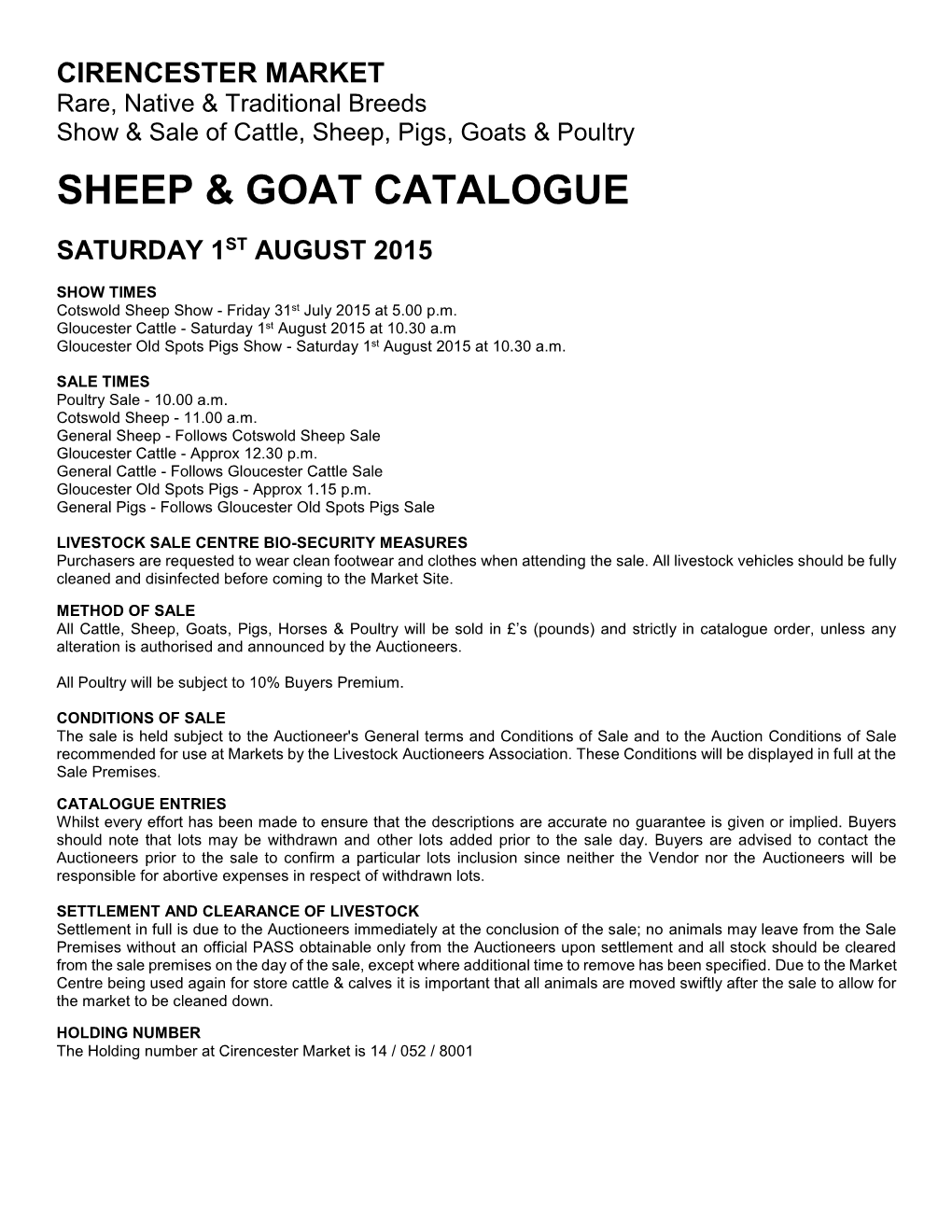 Sheep & Goat Catalogue