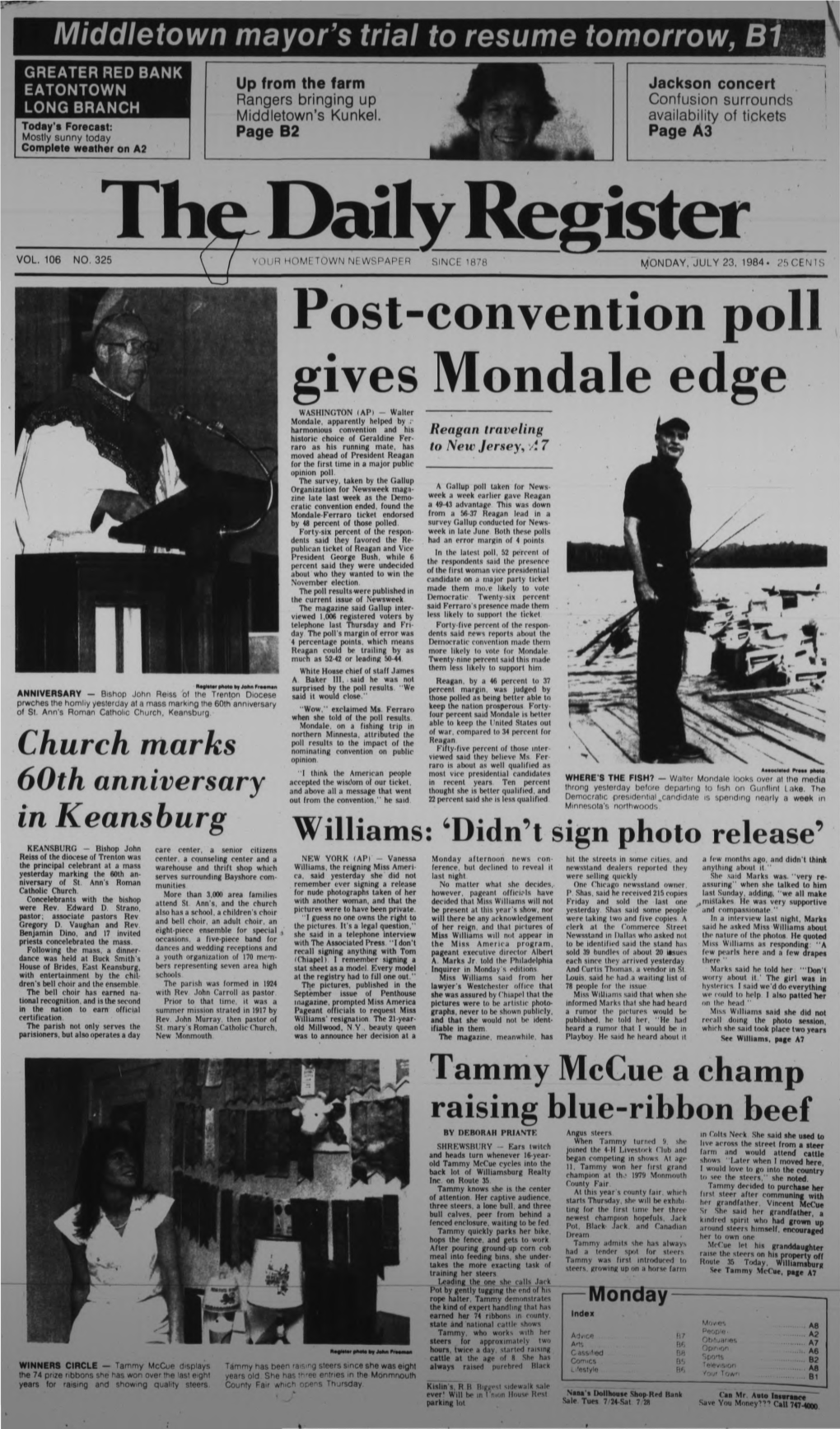 Post-Convention Poll Gives Mondale Edge
