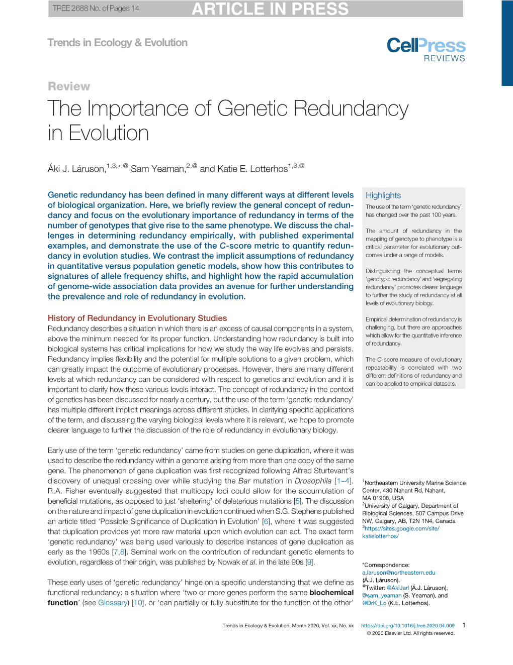 The Importance of Genetic Redundancy in Evolution