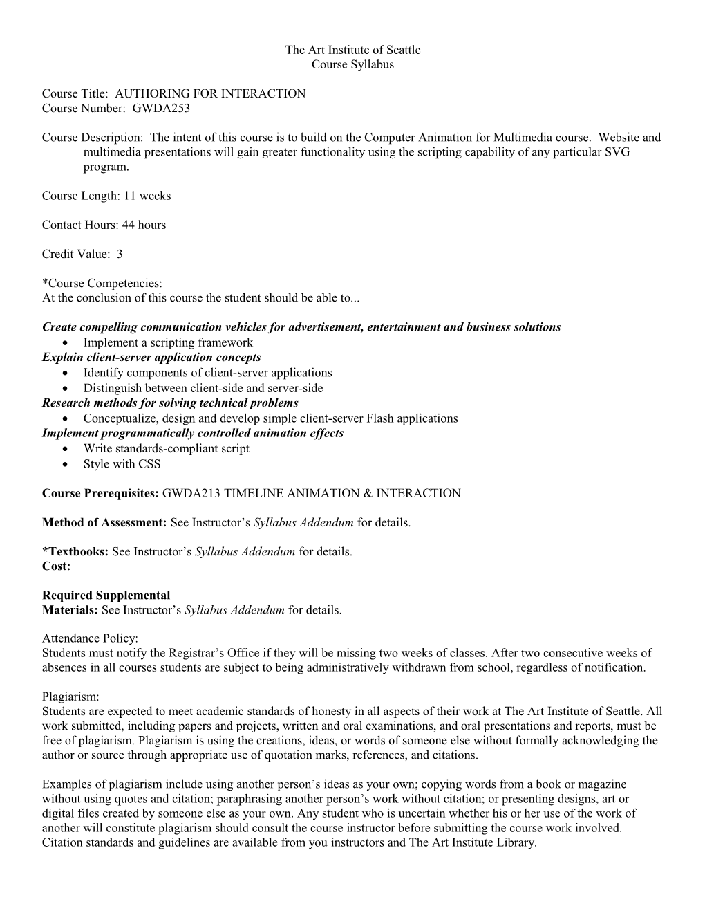 AII Course Syllabi Format Model (Must Include) s1