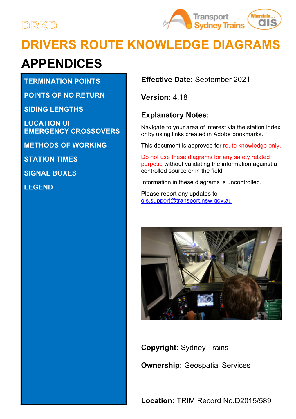 Drivers Route Knowledge Diagrams Appendices