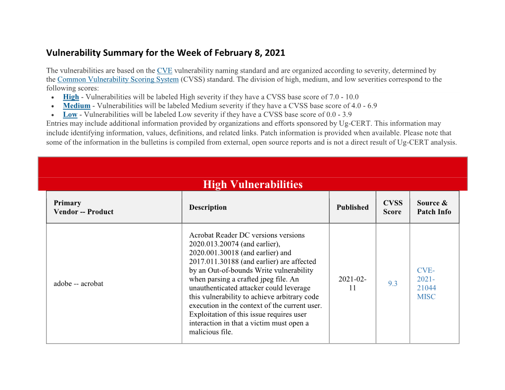 High Vulnerabilities