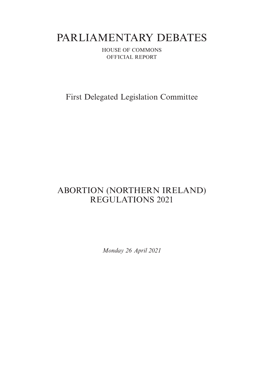 Abortion (Northern Ireland) Regulations 2021