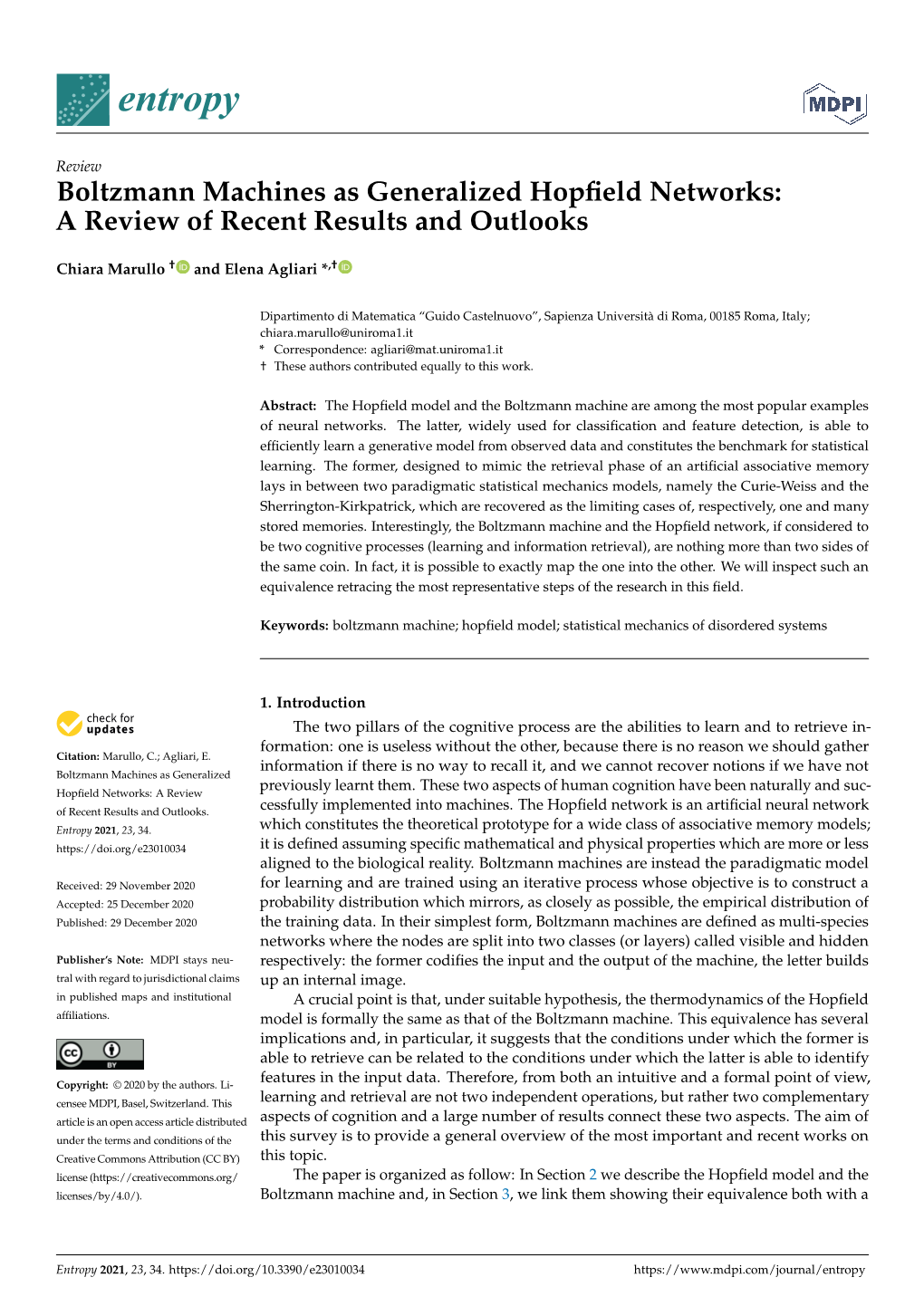 Boltzmann Machines As Generalized Hopfield Networks